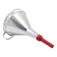 Metal funnel with plastic tip, bowl 165 mm, straight
