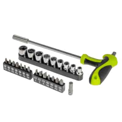 Schraubendreher T24, Adapter, 13 Bits und 9 Steckschlüssel inklusive