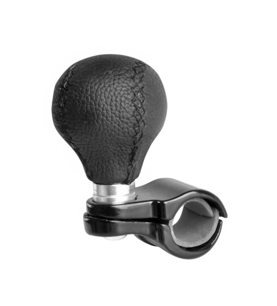 Pommeau de volant en cuir, noir