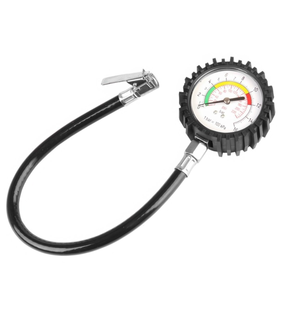 Manometer 15 BAR mit Gummischlauch