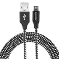 Kabel do ładowania i synchronizacji, 300 cm, w oplocie z mikrofibry, USB > micro USB