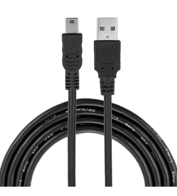 Kabel do ładowania i synchronizacji, 120 cm, tworzywo, USB > mini USB (prosta)