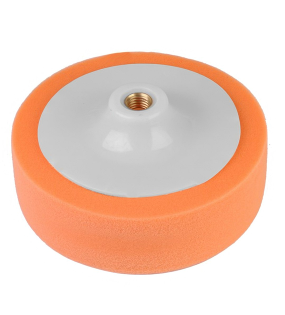 Éponge de polissage 150 mm x 45 mm, filetage M14, orange