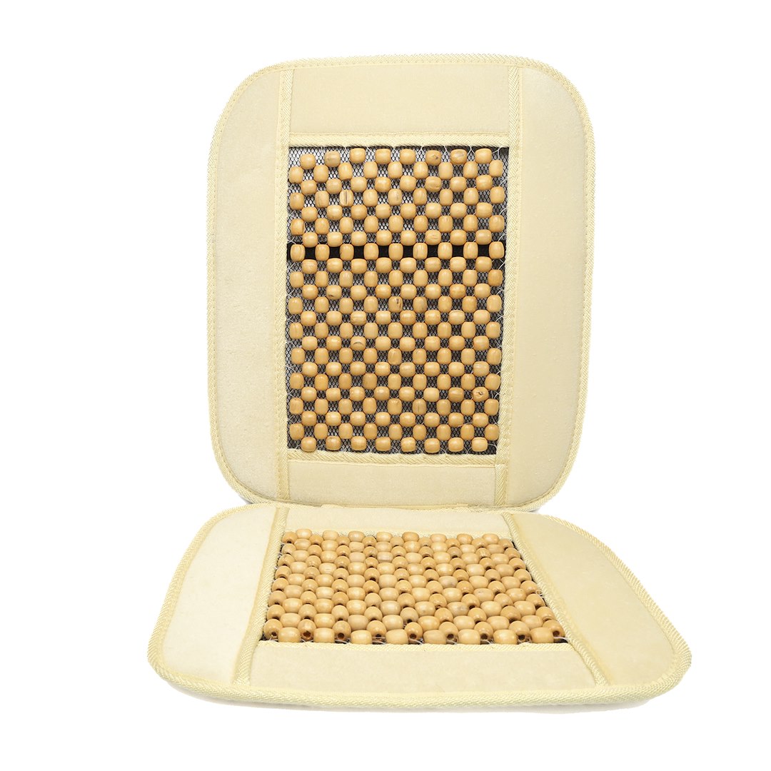 Bead mat trimmed with velor, beige