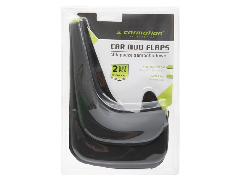 Universal mud flaps, 32x22 cm, black, 2 pcs