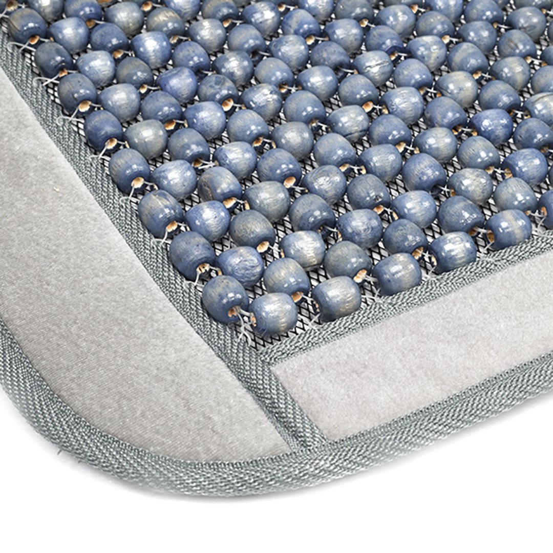 Bead mat trimmed with velor, gray