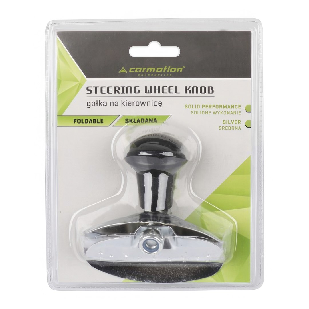 Steering wheel knob, folding, silver
