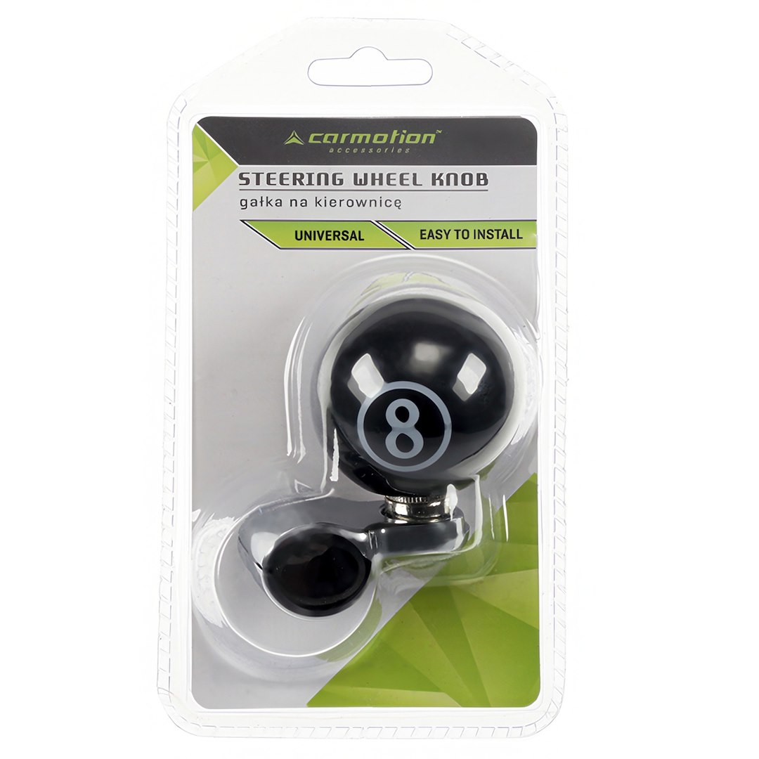 Steering wheel knob, "8 ball"