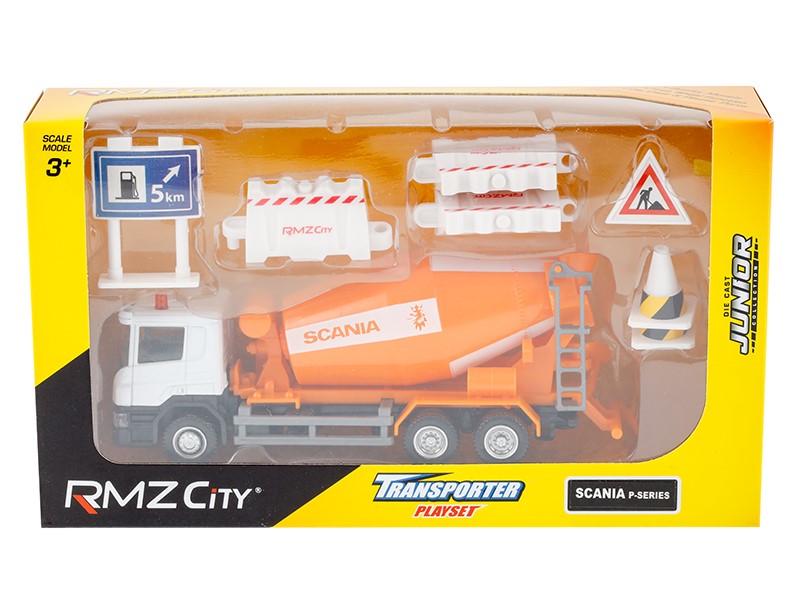 Modèle 1:64, RMZ City SCANIA - Camion malaxeur + accessoires