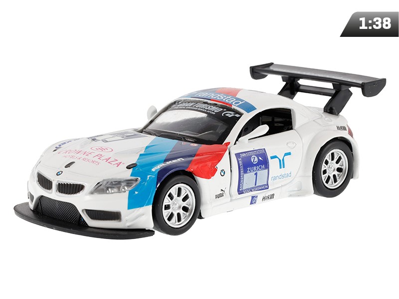 Modèle 1:38 BMW Z4 GT3, blanc et bleu