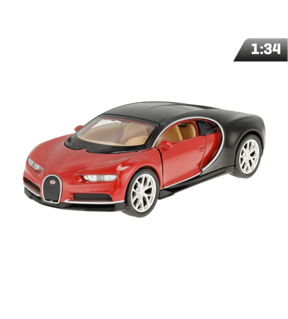 Model 1:34 Bugatti Chiron, red and black