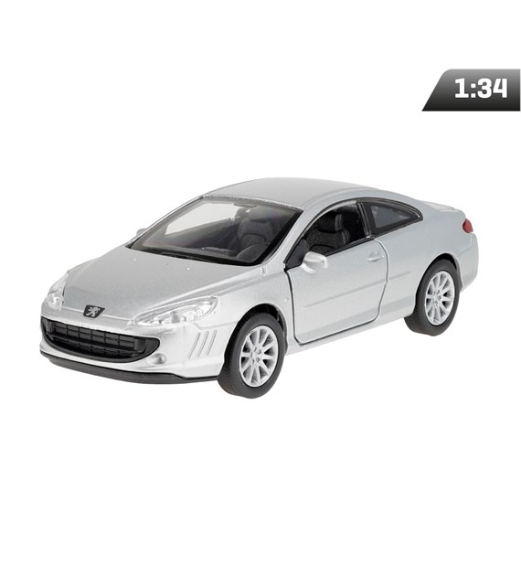 Model 1:34, Peugeot Coupe 407, srebrny