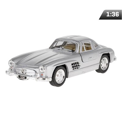 Model 1:36, 1954 Mercedes-Benz 300SL, srebrny