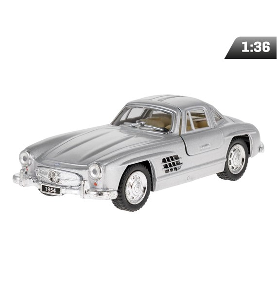Model 1:36, 1954 Mercedes-Benz 300SL, srebrny