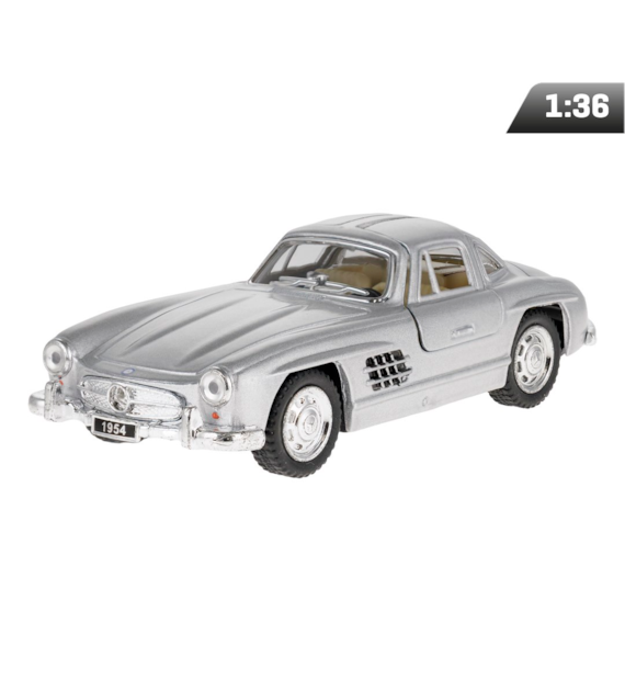 Model 1:36, 1954 Mercedes-Benz 300SL, srebrny