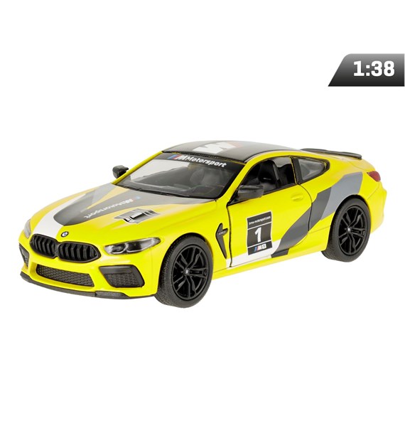 Model 1:38, BMW M8 Competition Coupe, żółty