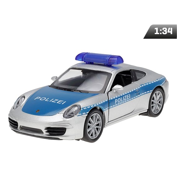 Modell 1:34, PORSCHE 911 Carrera S, POLIZEI, silber