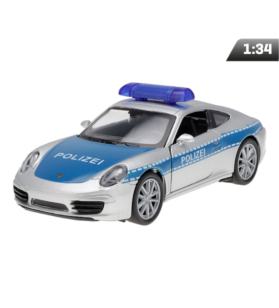 Modèle 1:34, PORSCHE 911 Carrera S, POLIZEI, argenté