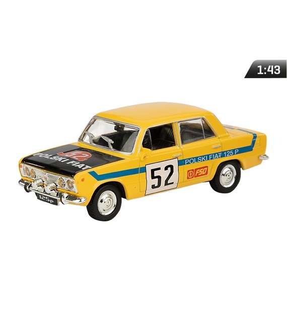 Modell 1:43, Fiat 125p Rally, gelb (A02206ZT)