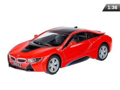 Model 1:36, Kinsmart, BMW i8, czerwony (A11748C)
