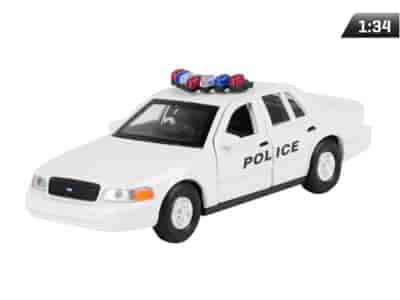 Modèle 1:34, 1999 FORD Crown Victoria, POLICE, blanc (A876FCVPB)