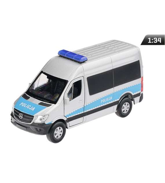 Model 1:34, Mercedes-Benz Sprinter POLICJA, srebrny (A884MBSPOS)