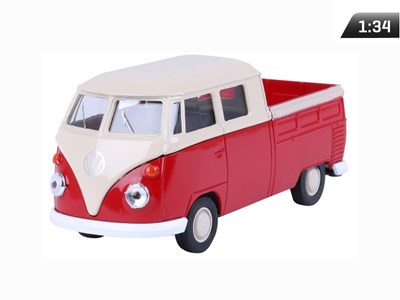 Model 1:34, Volkswagen T1 Double Cabin Pick Up, czerwono-kremowy (A880VTDCPCK)