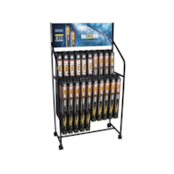 Set of flat wiper blades BLOOM U, 90 el.  + A standing display with wheels