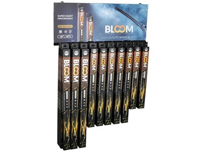 Set of flat wiper blades BLOOM U,  40 el.  + A suspended display
