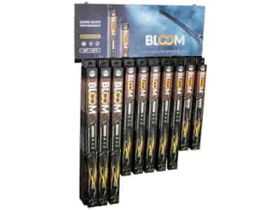 Jeu de balais d'essuie-glace plats BLOOM U, 40 él. + Présentoir suspendu