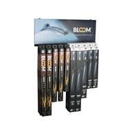 Zestaw wycieraczek bezszkieletowych BLOOM MIX U + Multifit z 10 adapterami, 40 szt. + ekspozytor wiszący