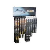 Jeu de balais d'essuie-glace plats BLOOM MIX U + Multifit avec 10 adaptateurs, 40 pcs + présentoir suspendu