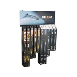 Set of flat wiper blades BLOOM U MIX U + Multifit with 10 adapters, 40 pcs + suspended display