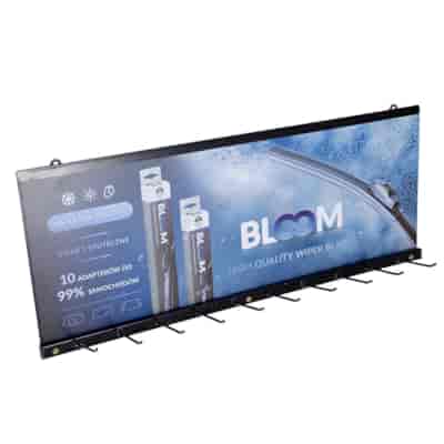 BLOOM wall-mounted display with 10 hooks