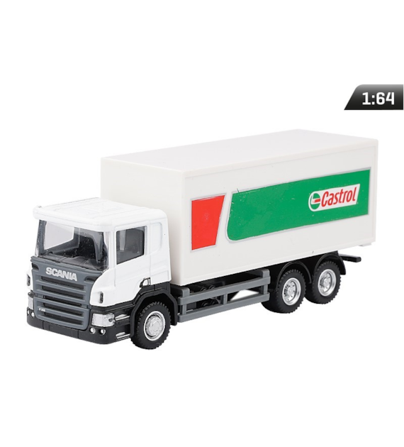 Modell 1:64, SCANIA P-Serie, Castrol LKW, weiß