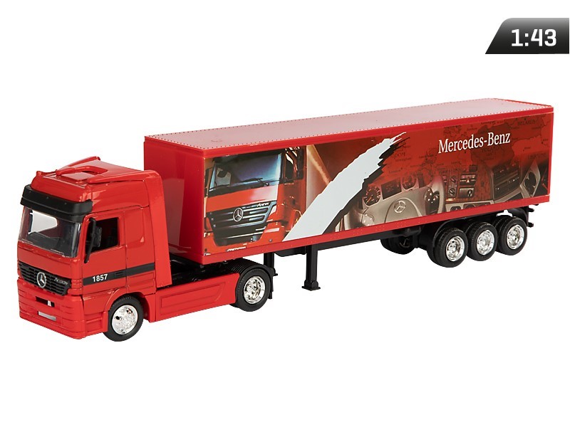 Model 1 43 Truck Mercedes z naczep czerwony carmotion.pl
