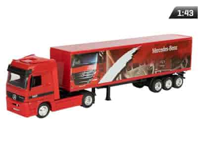 Model 1:43, Truck Mercedes z naczepą, czerwony