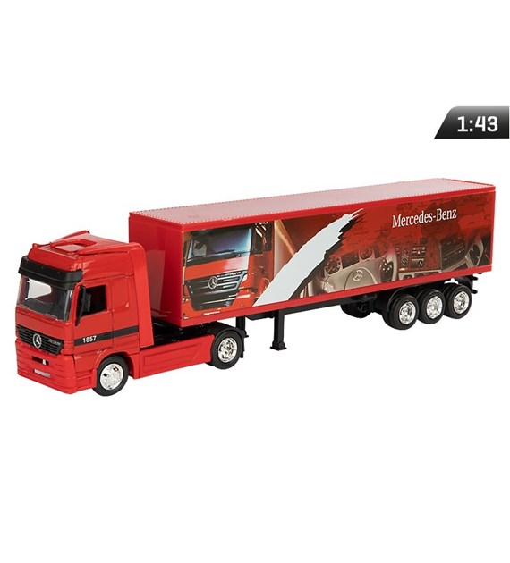 Model 1:43, Truck Mercedes with semitrailer, red