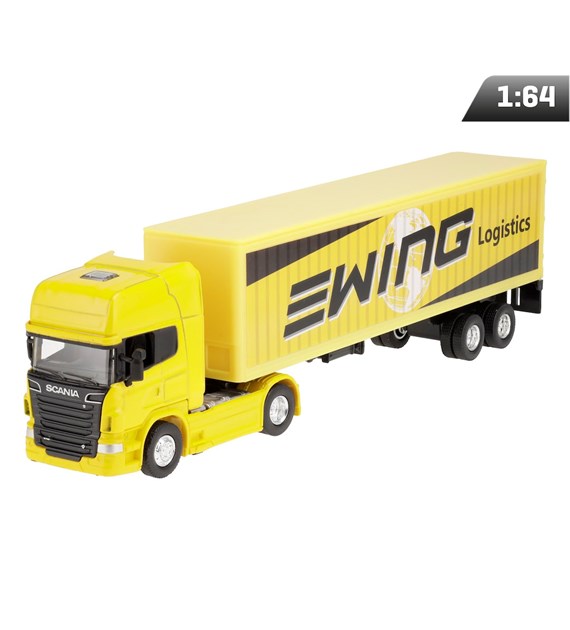 Modell 1:64 m , SCANIA V8 R730 Ewing Logistic, gelb
