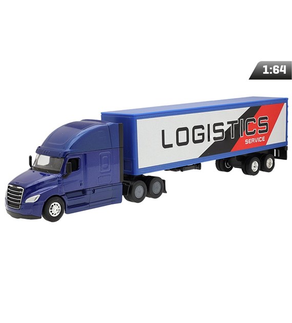 Modèle 1:64, CASCADIA, tracteur bleu marine, semi-remorque Service Logistique