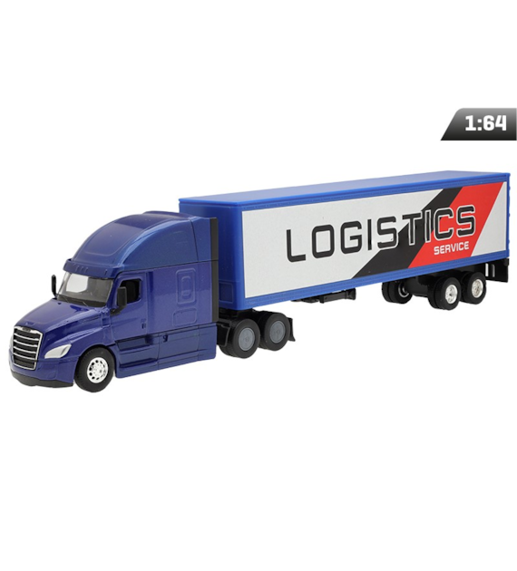 Modèle 1:64, CASCADIA, tracteur bleu marine, semi-remorque Service Logistique