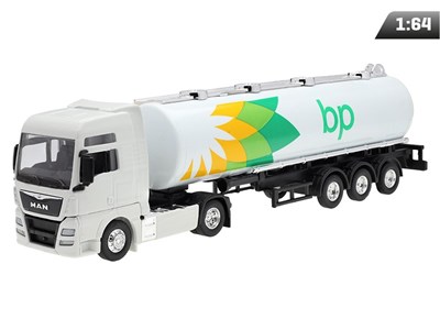 Model 1:64, MAN TGX XXL, white tractor, BP tanker