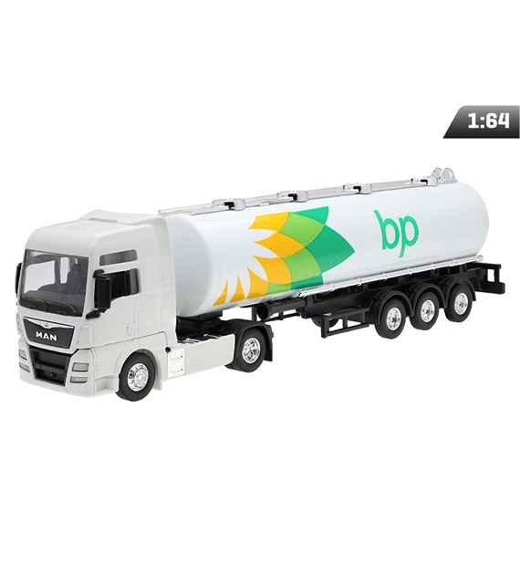 Model 1:64, MAN TGX XXL, white tractor, BP tanker