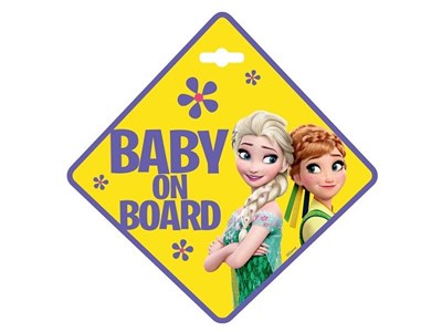 Schild „Baby an Bord“, gefroren
