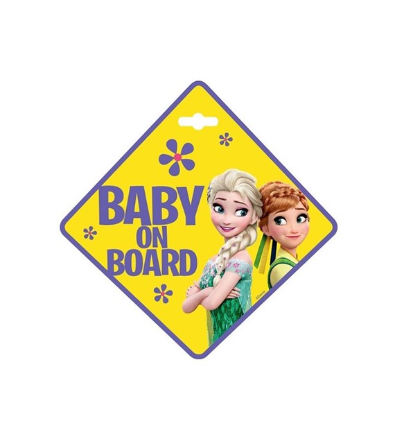 Schild „Baby an Bord“, gefroren