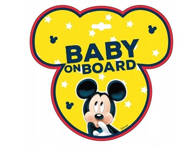 Baby On Board sign, Mickey