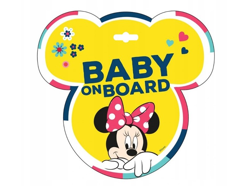 Baby on Board plate, Minnie