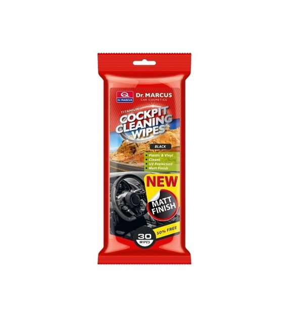 Cockpit wipes Matt Finish, Black 30 pcs