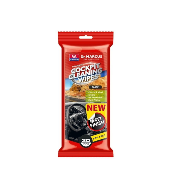 Lingettes pour cockpit Matt Finish, noir 30 pcs
