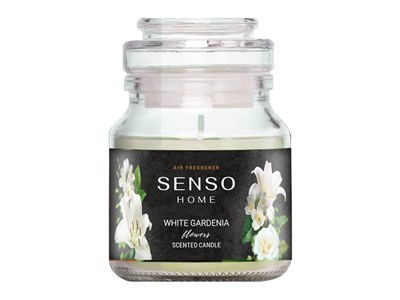 Désodorisant bougie parfumée SENSO Home 130 g, Gardénia Blanche